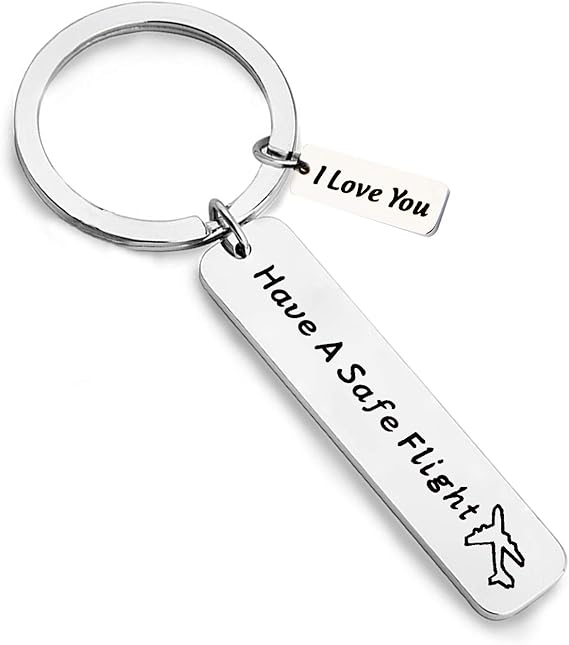 Amazon Feelmem 安全旅行キーチェーン 安全フライトキーチェーン 旅行ジュエリー フライトアテンダント パイロット トラベラーギフト 家族や友人ギフト Middle キーホルダー 通販