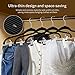 KZXXZH Pants Hangers Non Slip Velvet Hangers 20 Pack Black PVC Rubber Coated Clips Clothes Hangers Heavy Duty Hanger 360 ° Swivel Hook-16.5inch Sweater Hanger Black