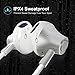 Magnetic Bluetooth Earphones, In-Ear HD Stereo Bluetooth Headphones IPX4 Waterproof Wireless Earbuds DSP Noise Cancellation Wireless Headset with Mic for Sport Running(White)