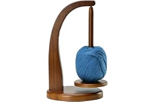 SHAKVEN Wood Yarn Holder for Knitting and Crocheting | Magnetic Yarn Ball Holder with Anti-Slip Pads,Yarn Holder Spinner for Crafts,Wooden Yarn Spinner for Crochet Well, Gifts for Knitting Lovers