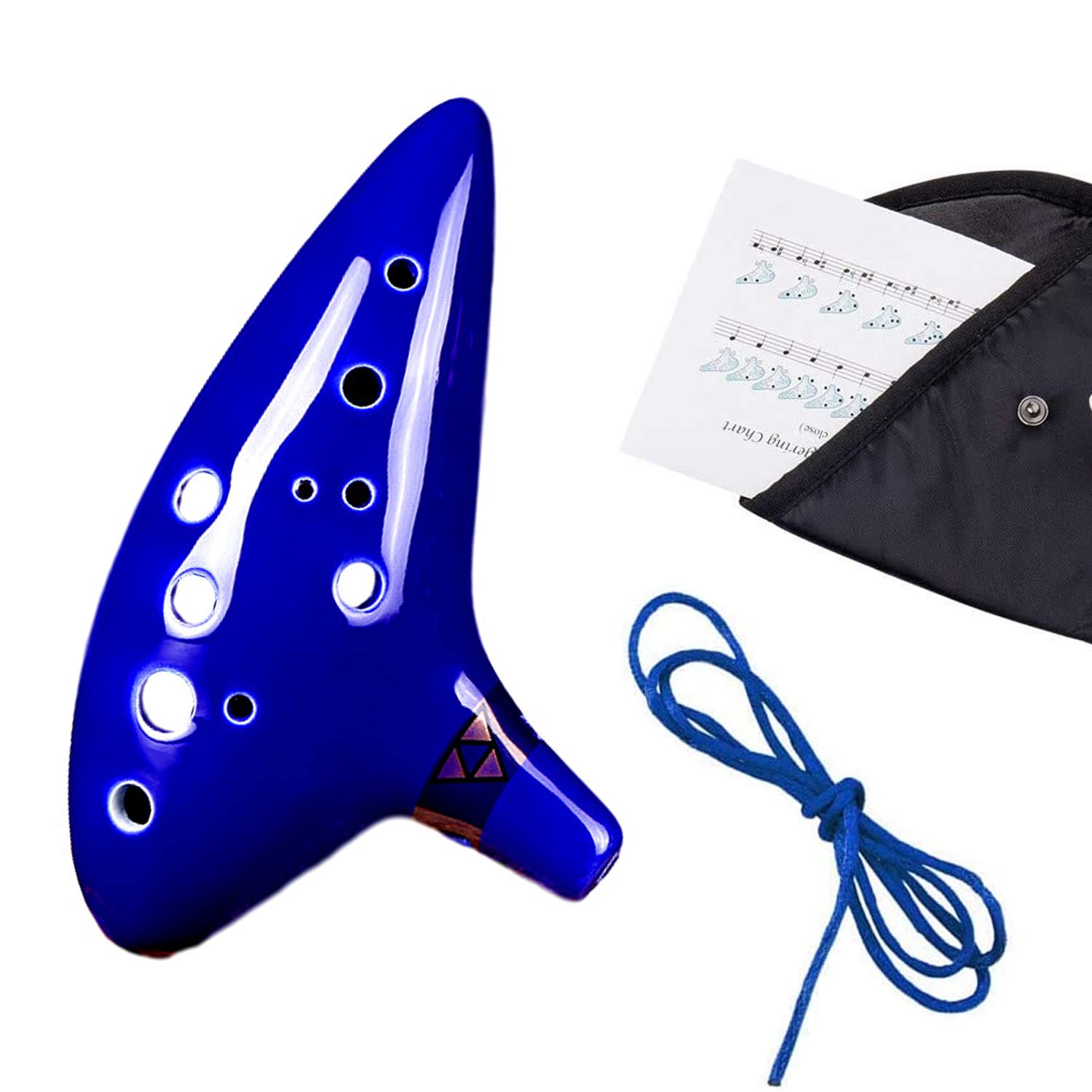 GERUI Legend of Zelda Ocarina, 12 Hole Alto C Triforce Link Cosplay Ceramic Replica