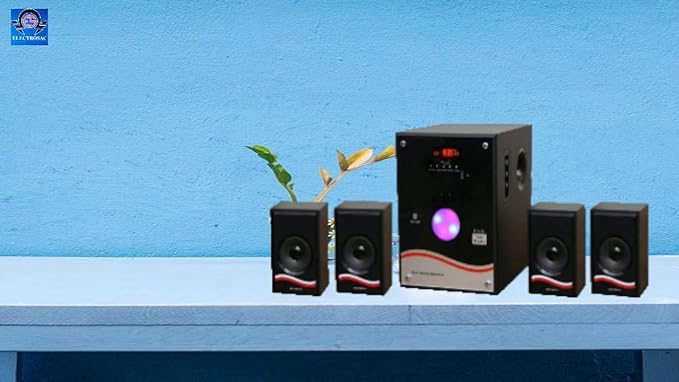 Electrosac ES-6006 Crystal Clear Wooden Body 4.1 Home Theater with Bluetooth, Aux, USB, FM Multimedia Speaker (HD, Surrounding Sound)
