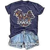 Magical Shirt for Women I'm Here for The Snacks Shirts Funny Foodie T-Shirt Family Holiday Vacation Short Sleeve Tee Tops