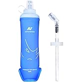 N NEVO RHINO 350ml/500ml TPU Soft Flask with Straw for Hydration Vest Pack Collapsible Water Bottle for Running Trail Hiking Cycling Marathon Camping