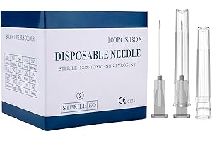 BOOBYSUU 27 Gauge 1"(25mm) Syringe with Needle, Disposable Individual Package, Boxes of 100