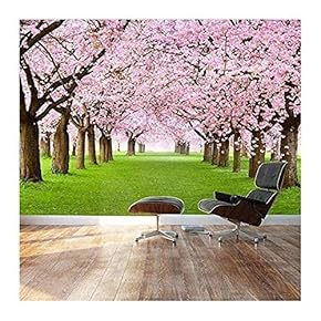 BRAND_NAMEBeautiful Cherry Blossom Trees Landscape Wall Mural