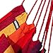 SUNMERIT Hanging Rope Hammock Chair Porch Swing Seat, Large Cotton Hammock Net Chair Swing for Indoor, Outdoor, Garden, Patio, Yard, 275 lbs Capacity, 2 Seat Cushions Included (Red & Yellow Stripes)