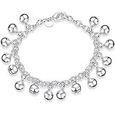 Metmejiao Charming Fashion 925 Sterling Silver Plated Bracelet Jingle Bells Bead Charm Bracelet Lady Jewelry