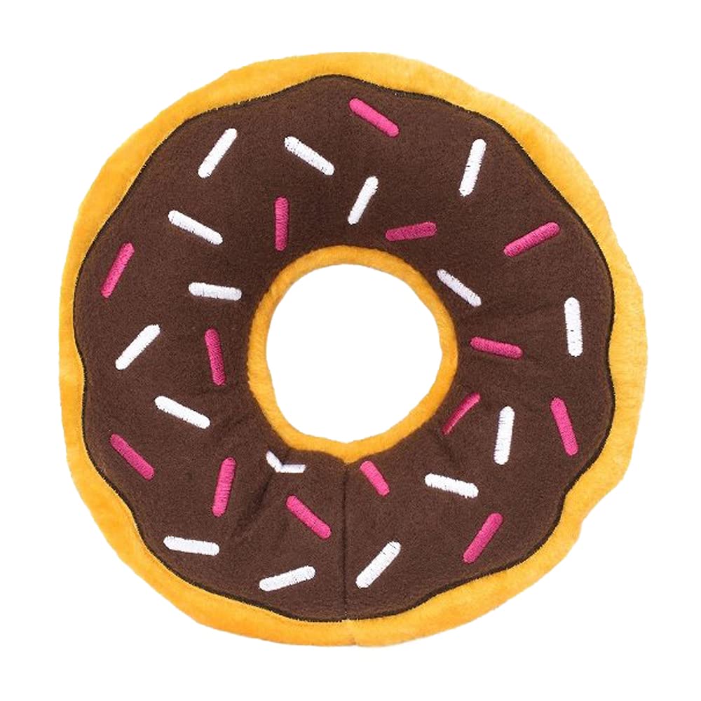 ZippyPaws ZP863 Jumbo Donutz Chocolate Squeak Toy, Brown