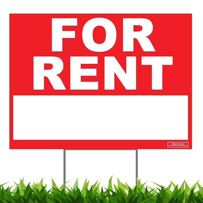 Large 24" x 18" - Home For Rent - Yard Sign / Lawn Signage + Ground Stake