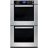 30 in. Haven Coll Double Electric Wall Oven, True Convection, Stainless | Cosmo COS-30EDWC Blue Porcelain, Self Clean Function, 7 Oven Functions, Digital Display, Interior Lighting