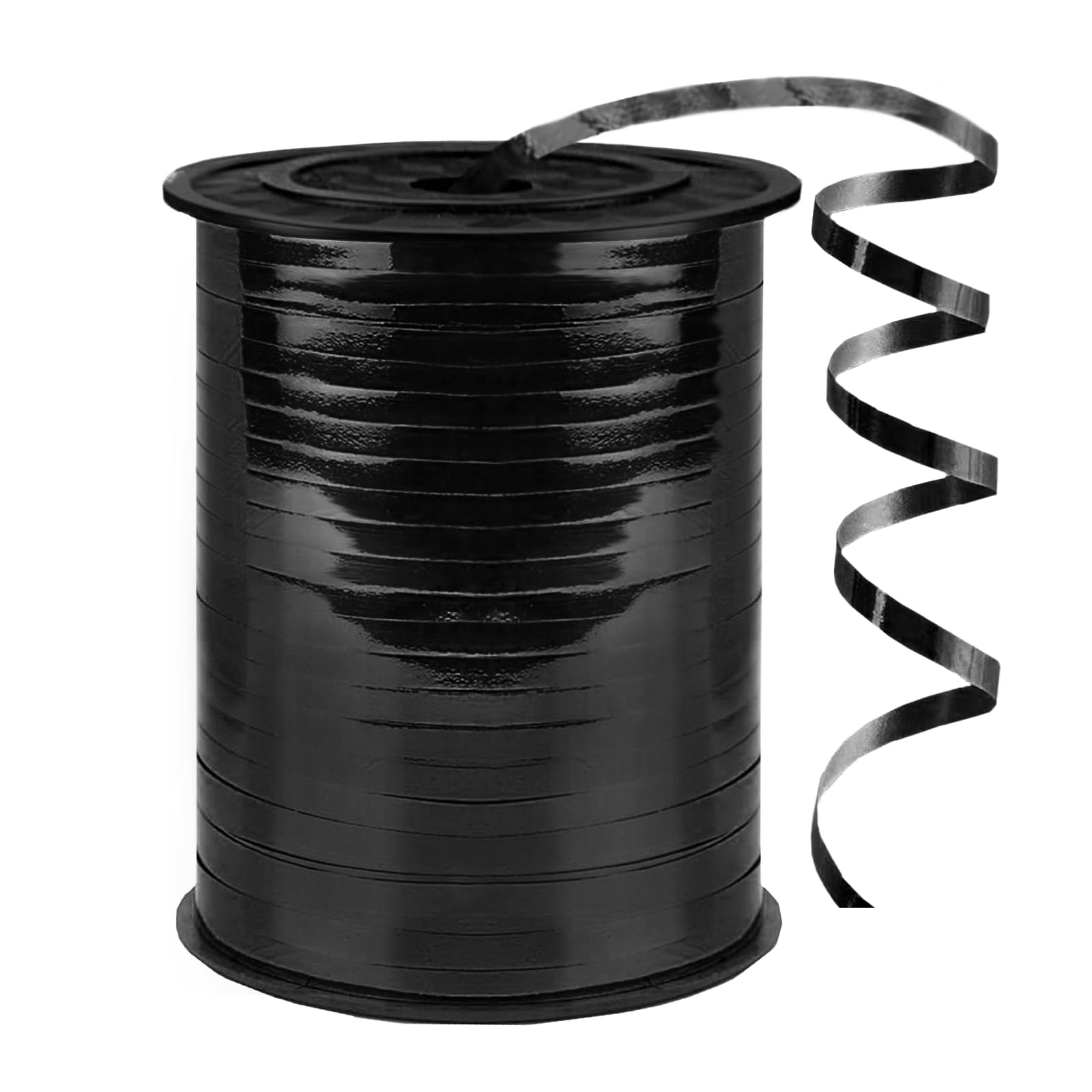 Photo 1 of 500 Yards Curling Ribbon,1/5 Inch Shiny Black Ribbon,Balloon String, Party Decoration,Ribbons for Florist Flower Bows for Graduation Supplies