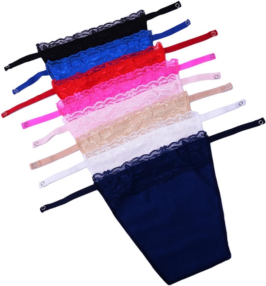 Metyou 8pcs Lady Lace Clip-on Mock Camisole Bra Insert Overlay Modesty Panel Vest