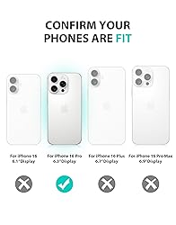 iMangoo for iPhone 16 Pro Case Clear Compatible