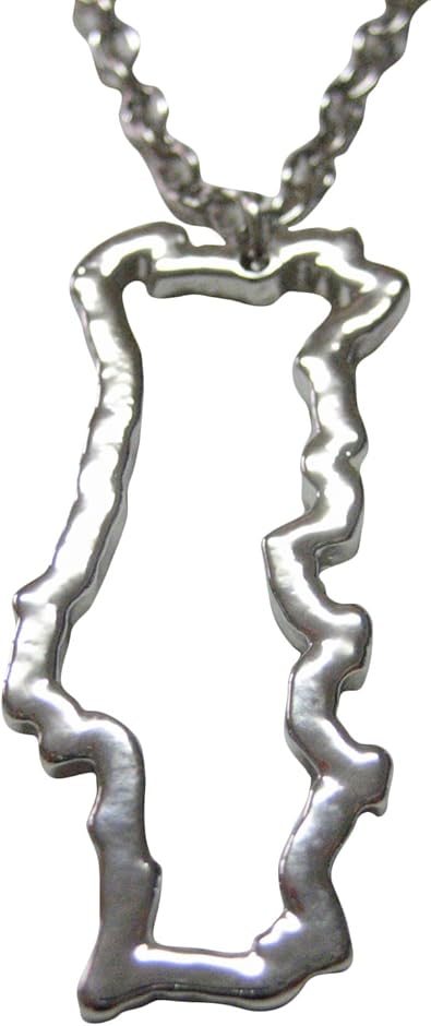 Amazon Com Silver Toned Portugal Map Outline Pendant Necklace Jewelry