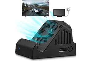 TXLBTTL TV Dock Station (Cooling Fan) for Switch Console/OLED - Portable 4K HDMI USB3.0 Adapter Docking Connector Accessory Charging Stand, Mini Charger Base Travel Doc Set Connect Box Replacement for Nitendo