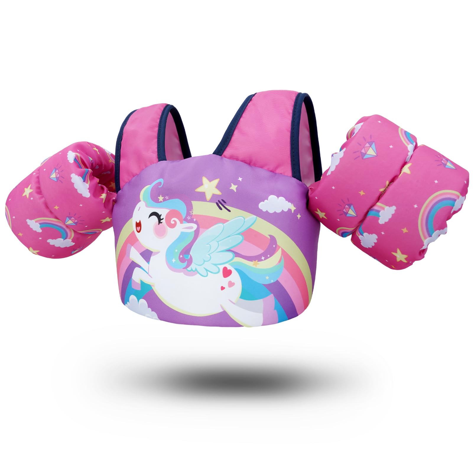 Zeraty Kids Swim Vest for Toddler Floaties Children Swim Arm Band with Shoulder Harness Arm Wings for 20-50 lbs/2-6 Years Old Boys/Girls