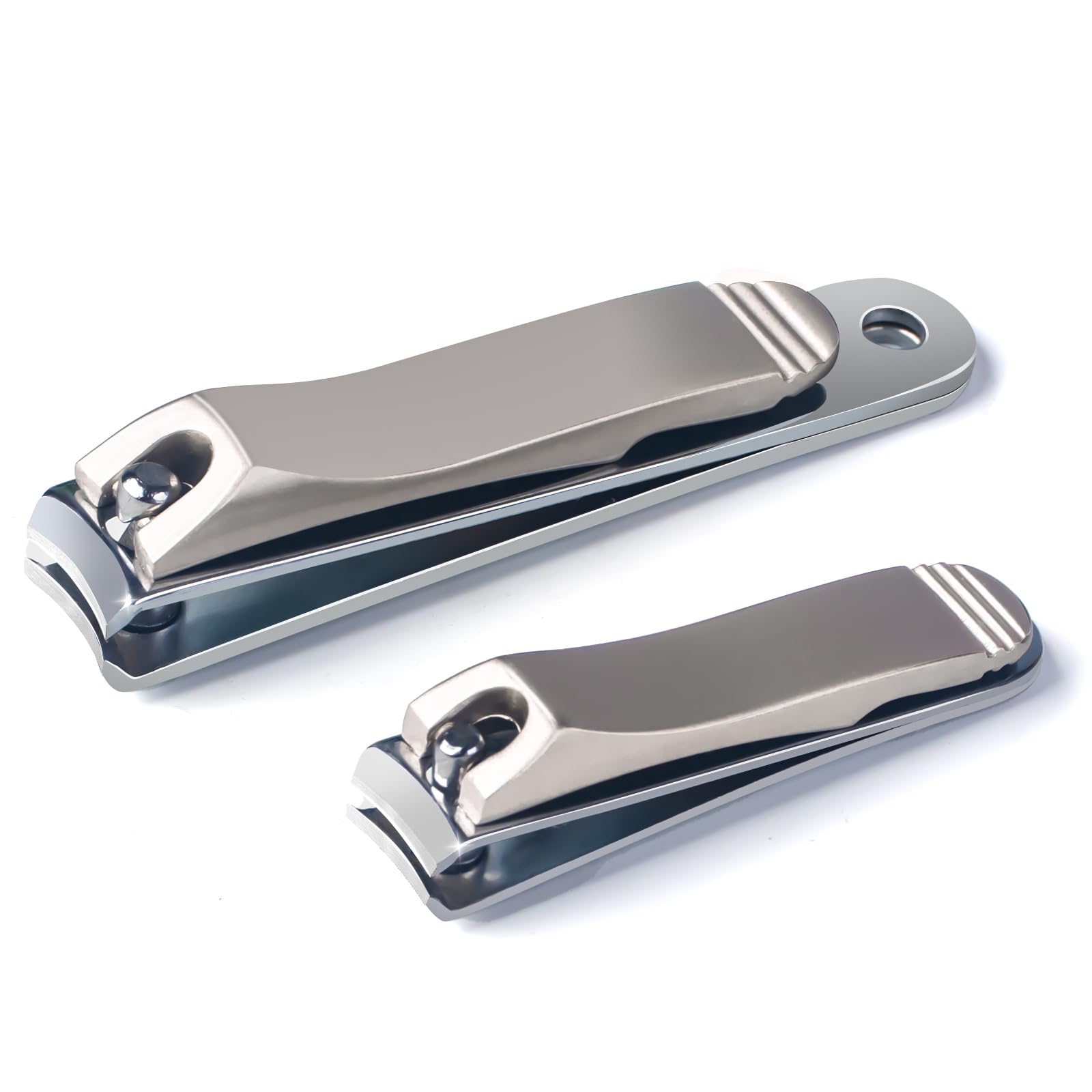 SUTOUG Nail Clippers Set, 2-Pack Strong and Sturdy Nail Clippers for Thick Nails for Fingernails and Toenails, Stainless Steel Nail Clippers for Men and Women