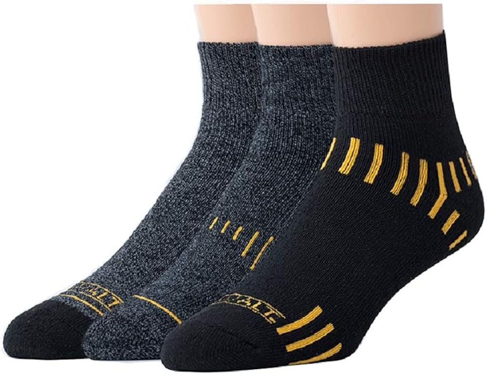 DeWALT Heavy Duty Cotton Ankle Socks (Black) at Amazon Men’s Clothing store