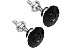 Nihfien 2Pcs 1.25in Universal Aluminum Vehicle Hood Pins,Quick Release Lock Latch Bumper for Car, Bumper Quick Release Latch License Plate Clip Hood Pins Lock for Bumper Hood or DIY - Black