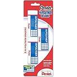 Pentel Hi-polymer Block Eraser, Large, 3 Pack, White  (ZEH10BP3-K6)
