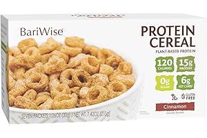 BariWise Protein Cereal, Cinnamon, Zero Sugar, Gluten Free, Keto Friendly & Low Carb (7ct)
