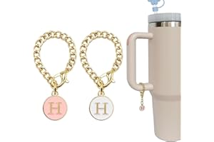 WLEAD Letter Charm Accessories for Stanley Cup – Cute 2-Piece Set for 20, 30, and 40 oz Tumblers with Handle, Perfect for Women and Girls