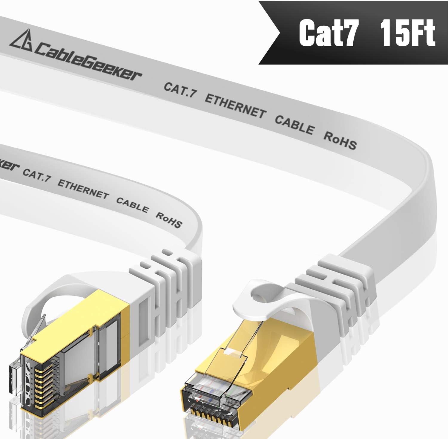CableGeeker Cat7 Shielded Cable 15ft (Highest Speed Cable