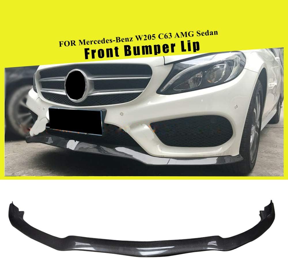OBCWSG For Mercedes-Benz W205 C63 AMG 4 Door 2015-2018, Carbon Fiber Front Bumper Lip Spoiler Splitters