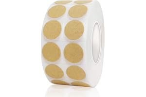 Yeachlaing 2000 Pieces 0.5 Inch Round Color Coding Labels,Circle Dot Stickers Used for Classroom Office and More,with Perforation Line (Kraft)