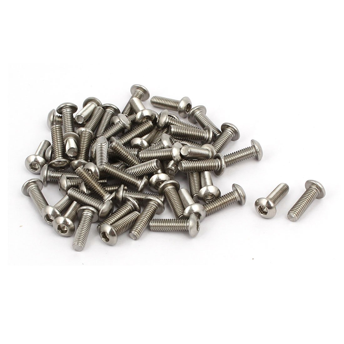 Sourcingmap M3 x 10mm 304 Stainless Steel Button Head Hex Socket Cap Screws Fastener 60PCS