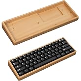 YIVU CNC Solid Beech Wood Keyboard Case for GH60 &amp; Wooting 60HE, Premium 60% Mechanical Keyboard Wooden Shell Compatible with DZ60 GK61 Poker 3 RK61 RAKK Z60, Wireless Battery Compartment