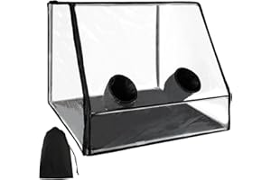 HTZSSON Large Still Air Box 35.43x23.62x23.62inch Mushroom Grow Box,Mushroom Growing kit for Still Air Box Mycology/Mushroom Grow Bags/Mushroom Box/Mushroom Growers,Mushroom Grow Tent (Black)