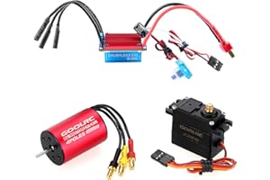 GoolRC S2435 4500KV Brushless Motor S-25A ESC with 2.2kg Metal Gear Servo Upgrade Brushless Combo Set for 1/16 1/18 RC Car Truck
