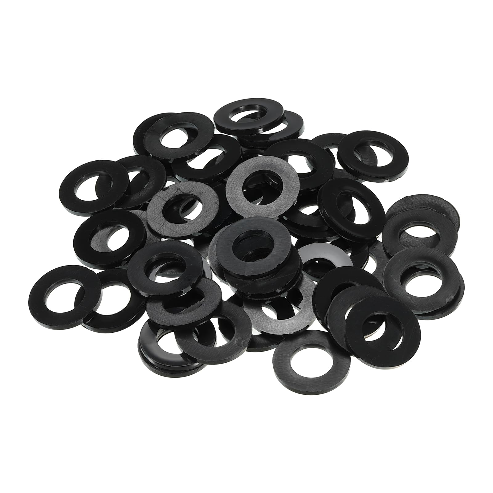 PATIKIL M14 Nylon Flat Washer, 100 Pack 14mm ID 27mm OD 2.5mm Thick Sealing Spacer Gasket Ring for Faucet Pipe Water Hose Fastener Bolt, Black โ image 1