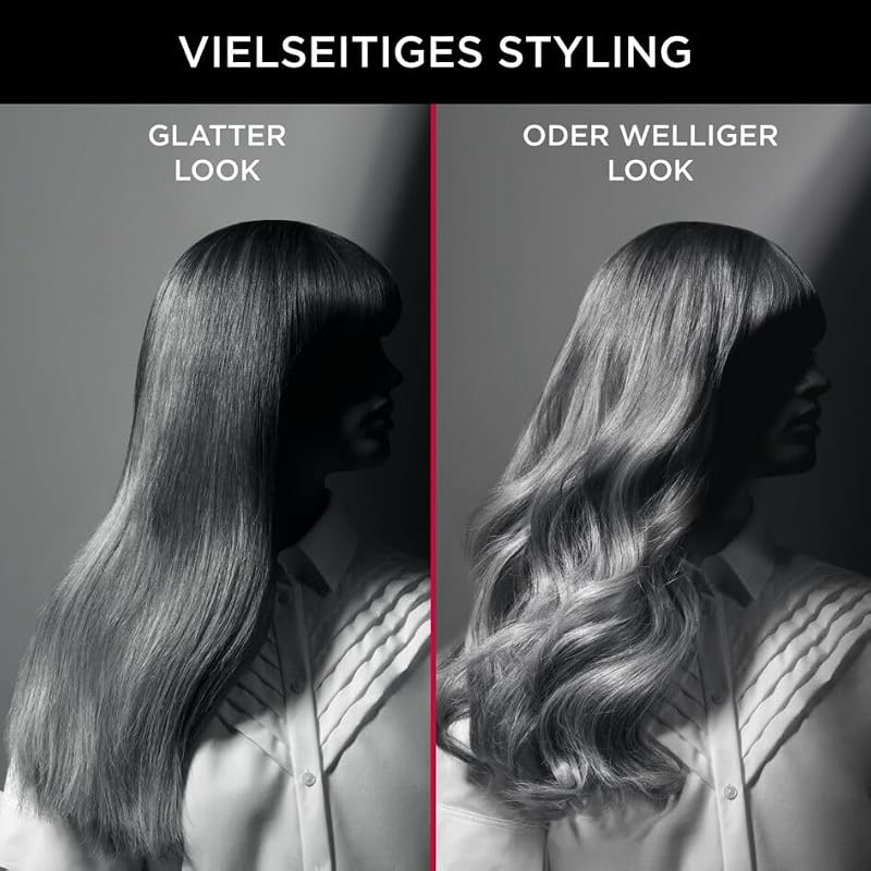 Karl Lagerfeld - Piastra per capelli Easyliss SF161L, funzionamento con un solo pulsante, rivestimento in ceramica tormalina, sistema a piastre mobili, funzione Straight & Curl, costante