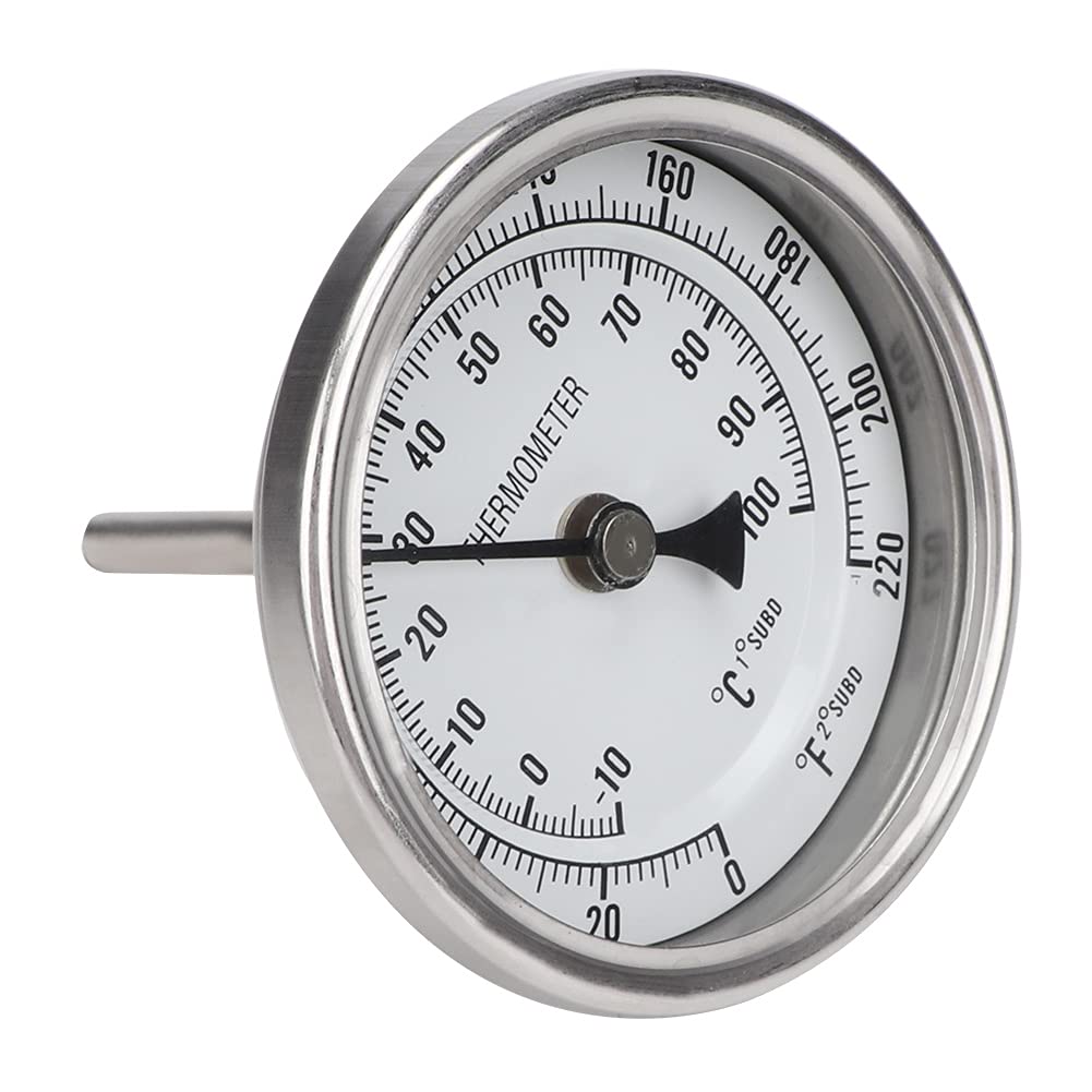 1/2" NPT Stainless Steel Pot Thermometer Metal Dial Thermometer for Brewing Beer Home Brewing Wine Making