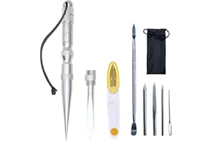 KOKKOYA 7 Pieces Paracord FID Set Knotters Tool Paracord Marlin Spike Knotter Tools with Paracord Lacing Needles,Multifunctional Weaving Tools