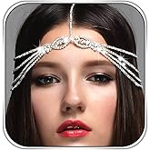Fdesigner Rhinestone Head Chain Jewelry Silver Crystal Headpiece Wedding Hair Chain Prom Women Hair Accessories