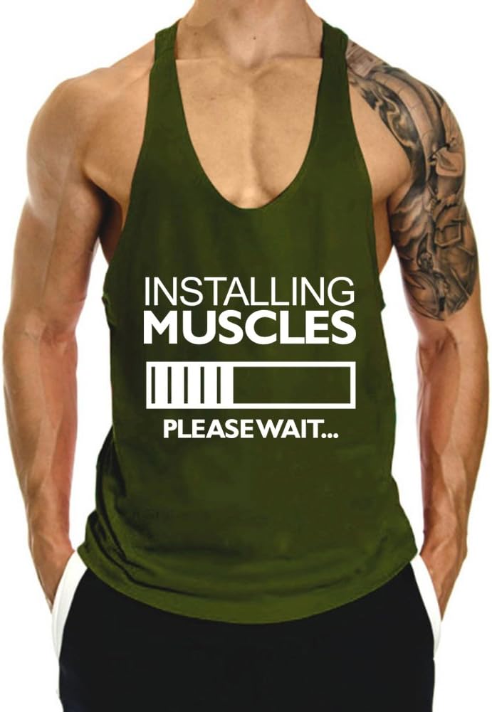 InleaderAesthetics Men's Gym Workout Tank Tops Y-Back Muscle Sleeveless Bodybuilding Fitness T-Shirts
