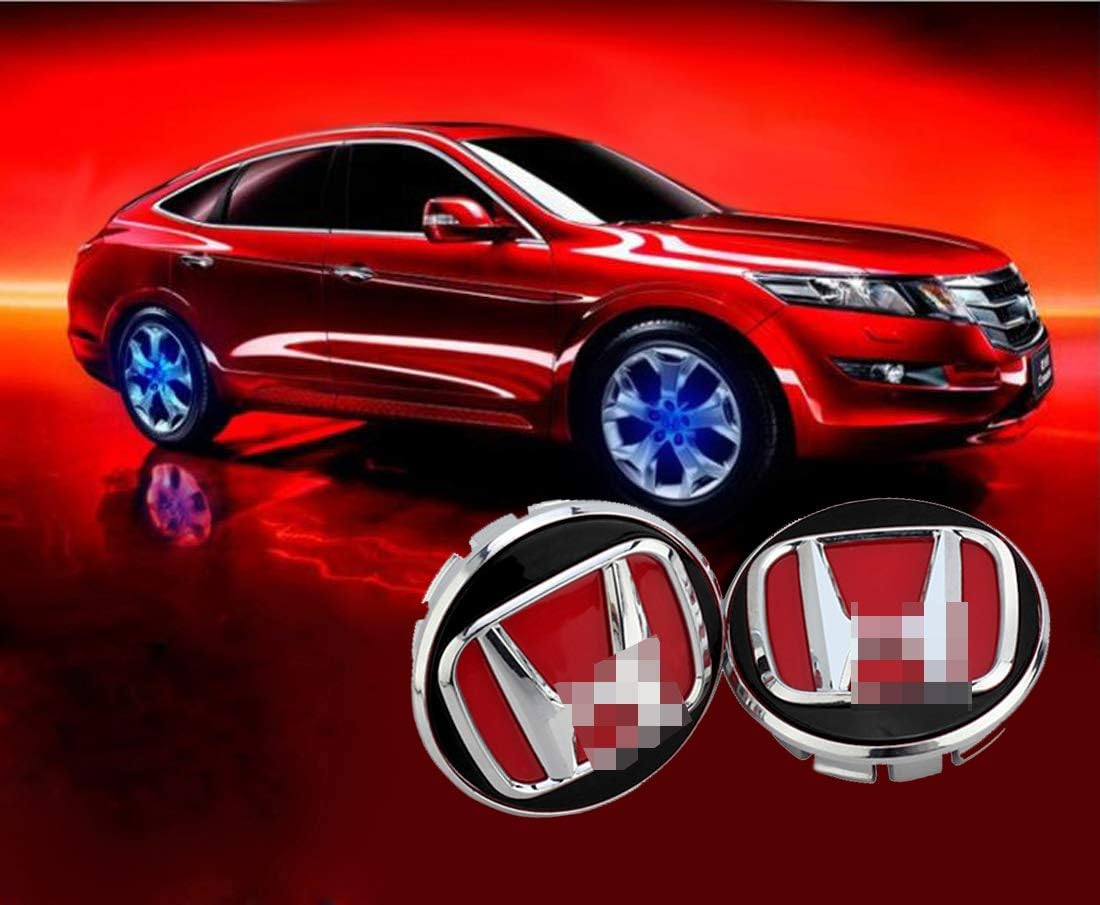 sooloom Magnetic Levitation Wheel Hub Center Caps Cover LED Light Waterproof for Honda Elysion Civic CRV Spirior XRV Crosstour Odyssey Vezel Accord Crider CRZ FCX HRV Fit Accessory 4Pcs (Red 65mm)