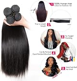 CLAROLAIR 12A Brazilian Straight Human Hair 3 Bundles 16 14 12 Inch 300g view 2