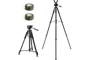 Rifle Shooting Tripod, 70” Hunting Rest V Yoke Rifle Rest，Stable Design, Bubble Level, Adjustable Legs, Shooting Rest, and Ha