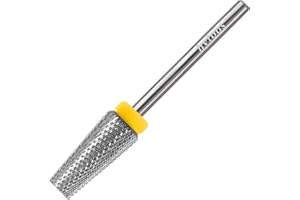 HYTOOS Flat Top 5 in 1 Nail Drill Bit Professional Tungsten Carbide Cross Tapered Nail Bits 3/32" 2 Way Electric File Nail Drill Accessories Manicure Gel Polish Removal Tool XF