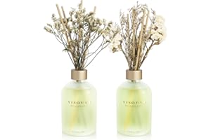 YISOWUH Reed Diffuser - Jasmine Lily&Osmanthus 6.76 oz（200ml） 2 Packs Flower Essential Oil Reed Diffuser Set with 16 Sticks - Long Lasting Fragrance for Home Bedroom Bathroom Room Shelf Decor