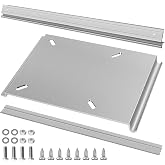 Pirjeco SP-15100 Bench Seat Base Plate &amp; SP-15200 30 Inch Seat Mount Rails Kit, Boat Style Seat Plate on 15-Inch Rails Aluminum Slide Rail Assembly for Jon Boat