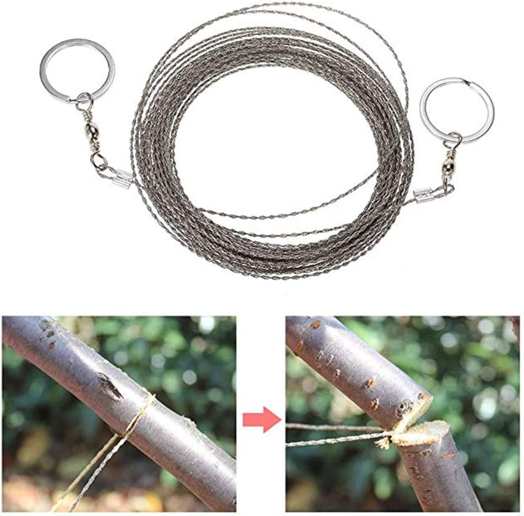 Tmrow Hiking Camping Pocket Stainless Steel Outdoor Emergency Survival Wire Saw Multifunctional 360 Degree Rotation Wire Saw