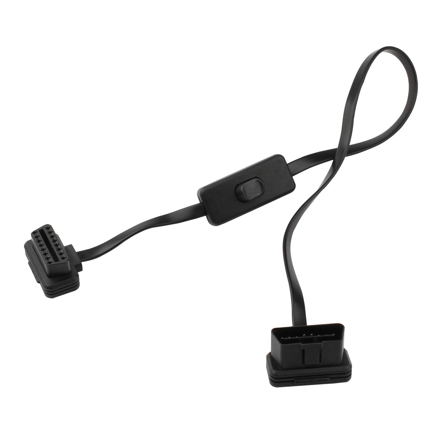 Futheda OBD 2 Cord 16 Pin Male to Female OBD-II/EOBD Right Angle Diagnostic Code Reader OBD2 Adapter Extension Cable with Power Switch Compatible with Car Engine