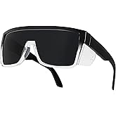INTETEK Heavy Duty Z87 Safety Sunglasses, UV400 Polarized Lenses, Removable Side Shields