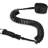 Gliuwshij Coiled SUP Leash 10ft, Surfboard Leash 7mm Surf SUP Leash, Stand Up Paddle Board Ankle Safety Rope for Longboard Shortboard Funboard Spiral Coil Replacement